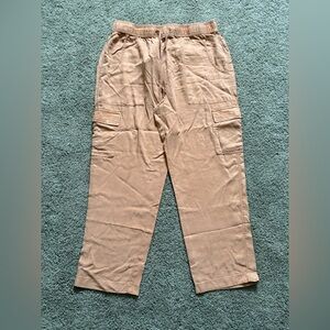 Velvet Heart 100% Tencel High Rise Cargo Pants Womens Size M Beige Brown NWT